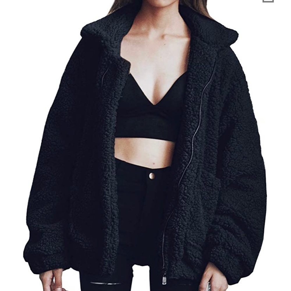 Black teddy coat